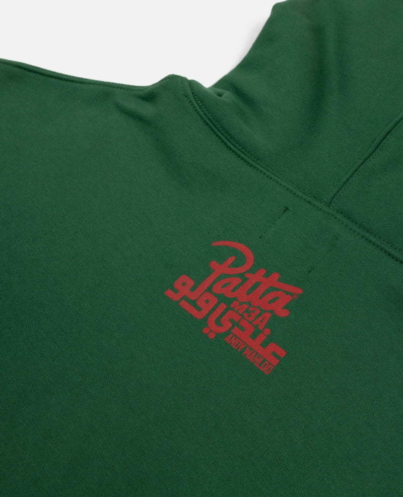 Patta x Andy Wahloo (Hassan Hajjaj) Script Logo Boxy Hooded Sweater (Eden) - Patta
