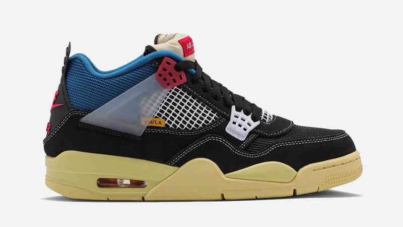 Air Jordan 4 Retro x Union LA SP (Off Noir/LT Fushion Red-Brigade Blue) - Patta