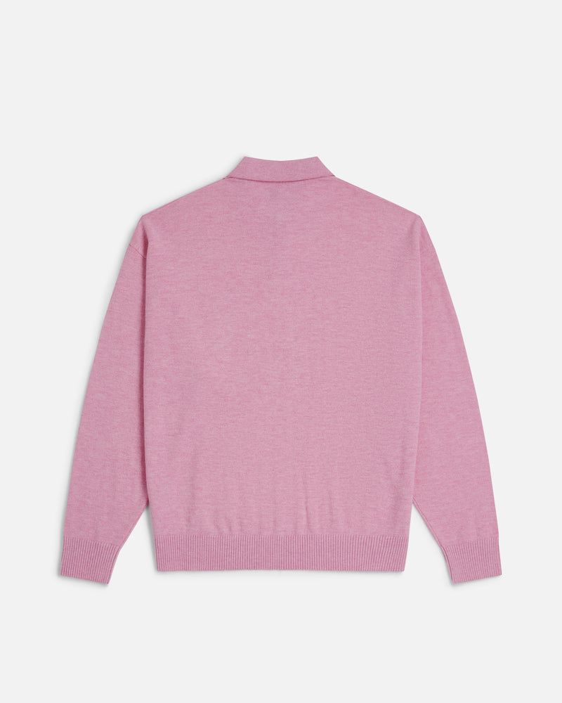 Patta Knitted Wool Longsleeve Polo Shirt (Very Berry )