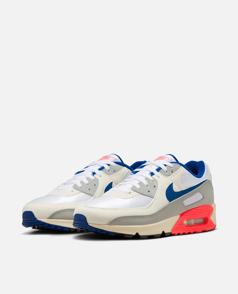 Nike Air Max 90 Qs (Light Base Grey/Sport Royal-Coconut Milk-White-Platinum Tint-Siren Red) Nike