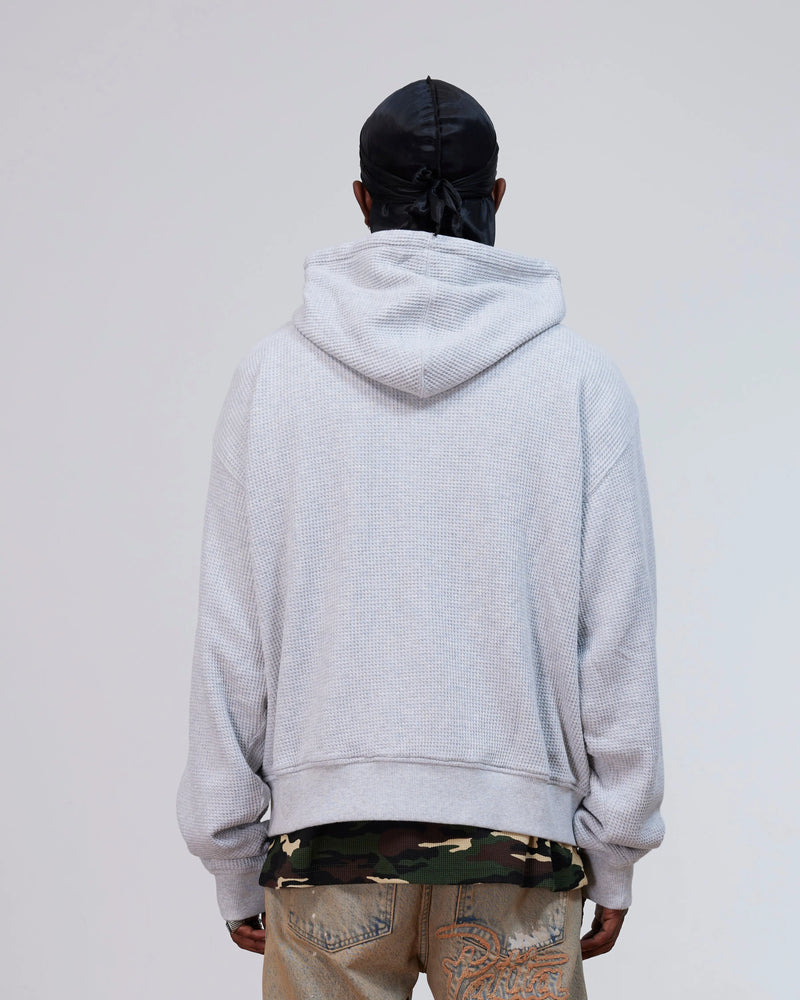 Patta Waffle Reversible Zip Up Hooded Sweater (Grey heather) Patta