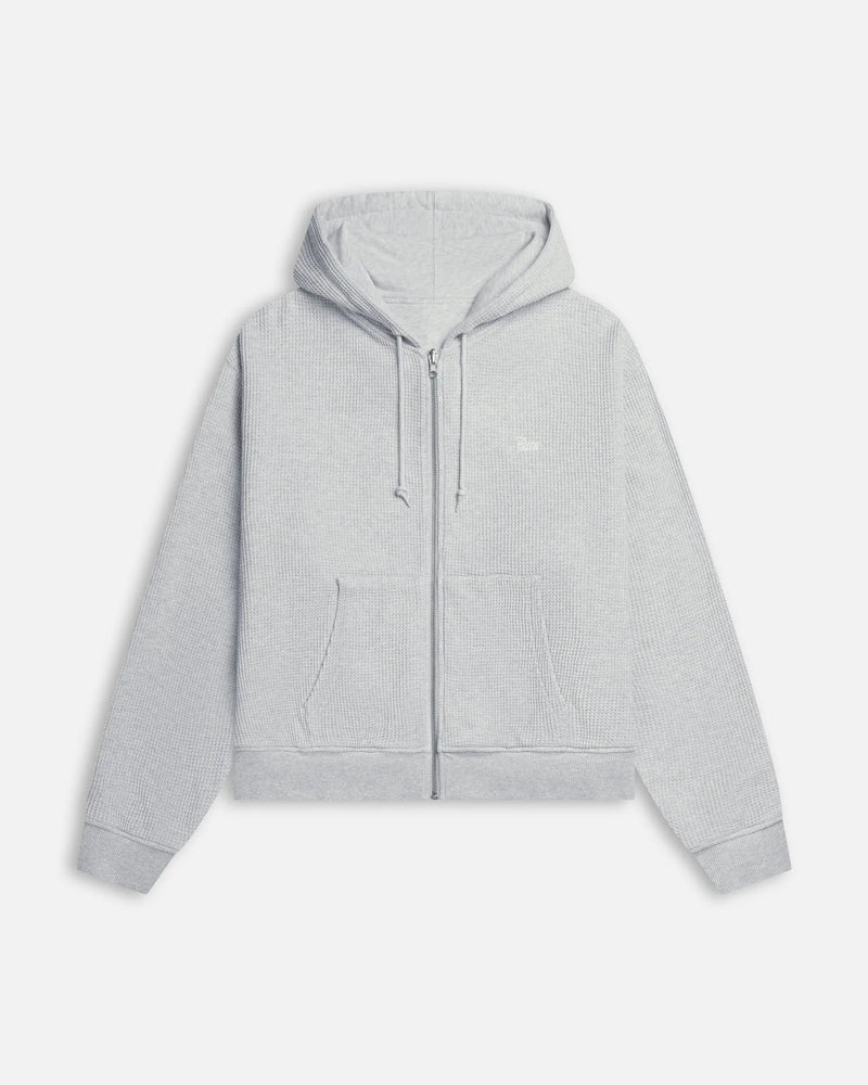 Patta Waffle Reversible Zip Up Hooded Sweater (Grey heather) Patta