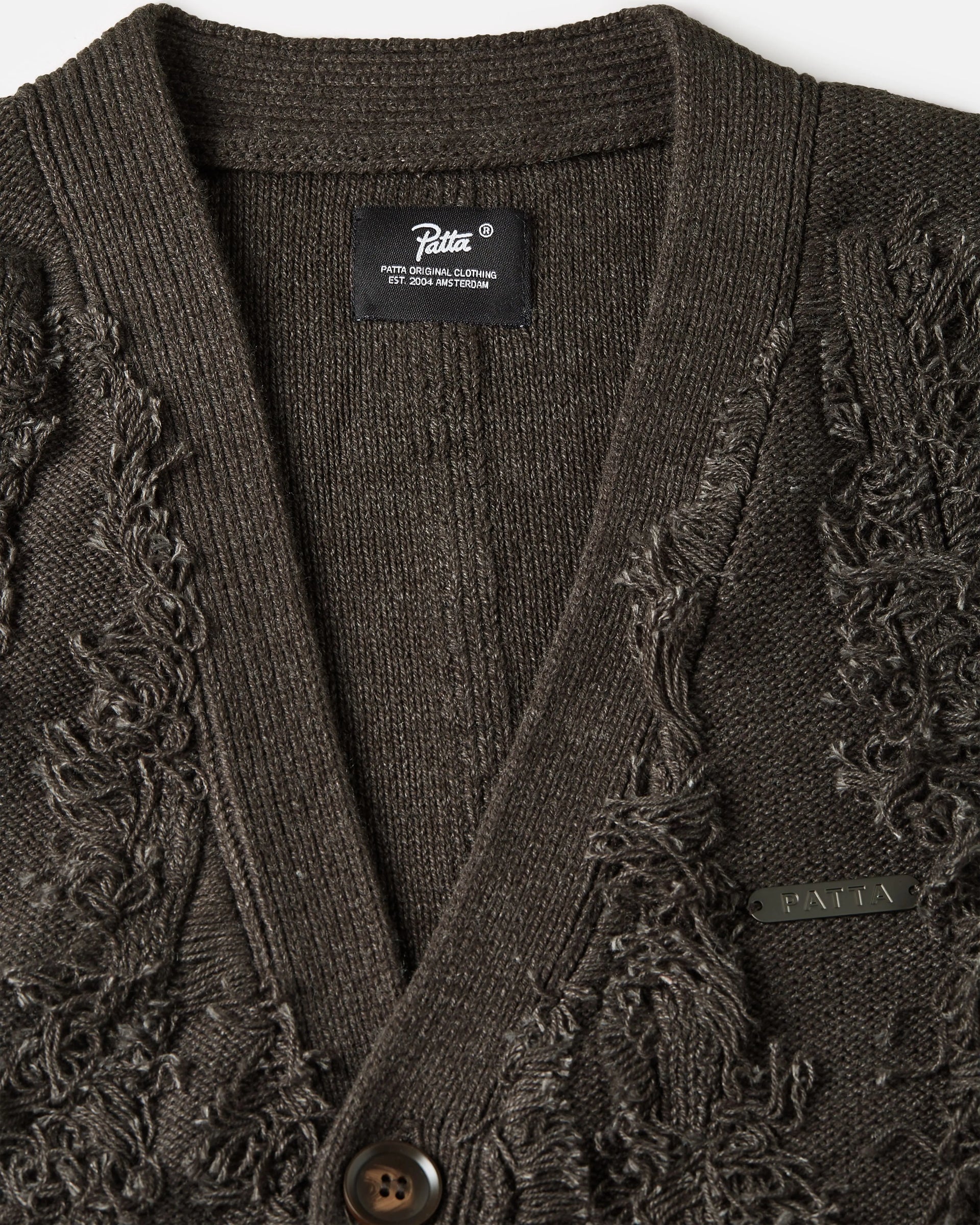Patta Fringed Knitted Cardigan (Moonless Night) Patta
