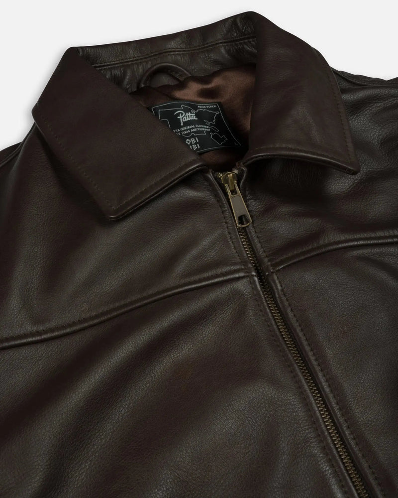 Patta Leather Bomber Jacket (Coffee Bean) Patta