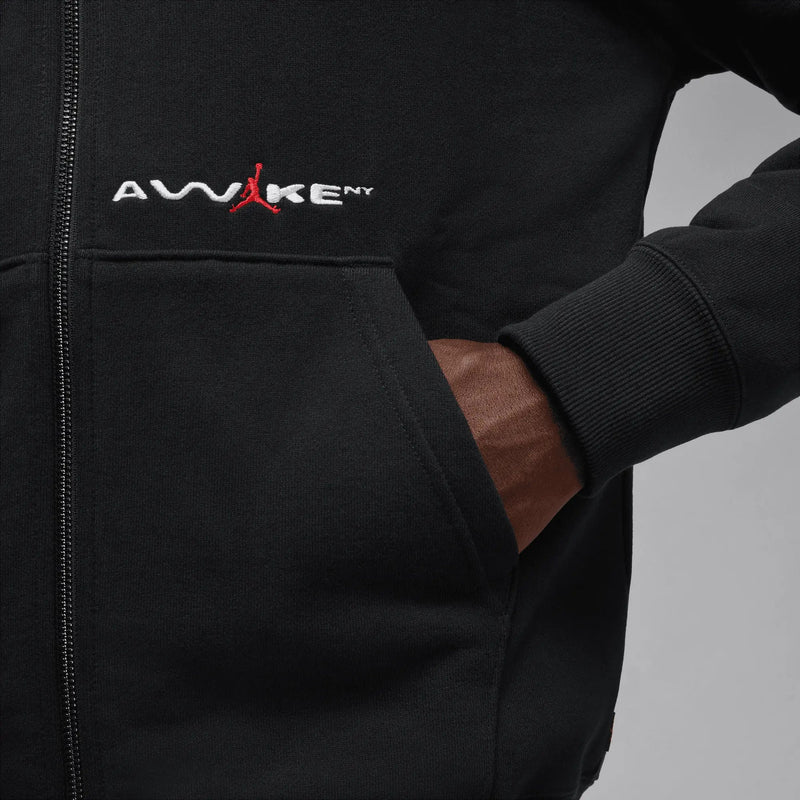 Jordan x Awake NY Full - Zip Fleece Hoodie (Black/University Red) - Patta