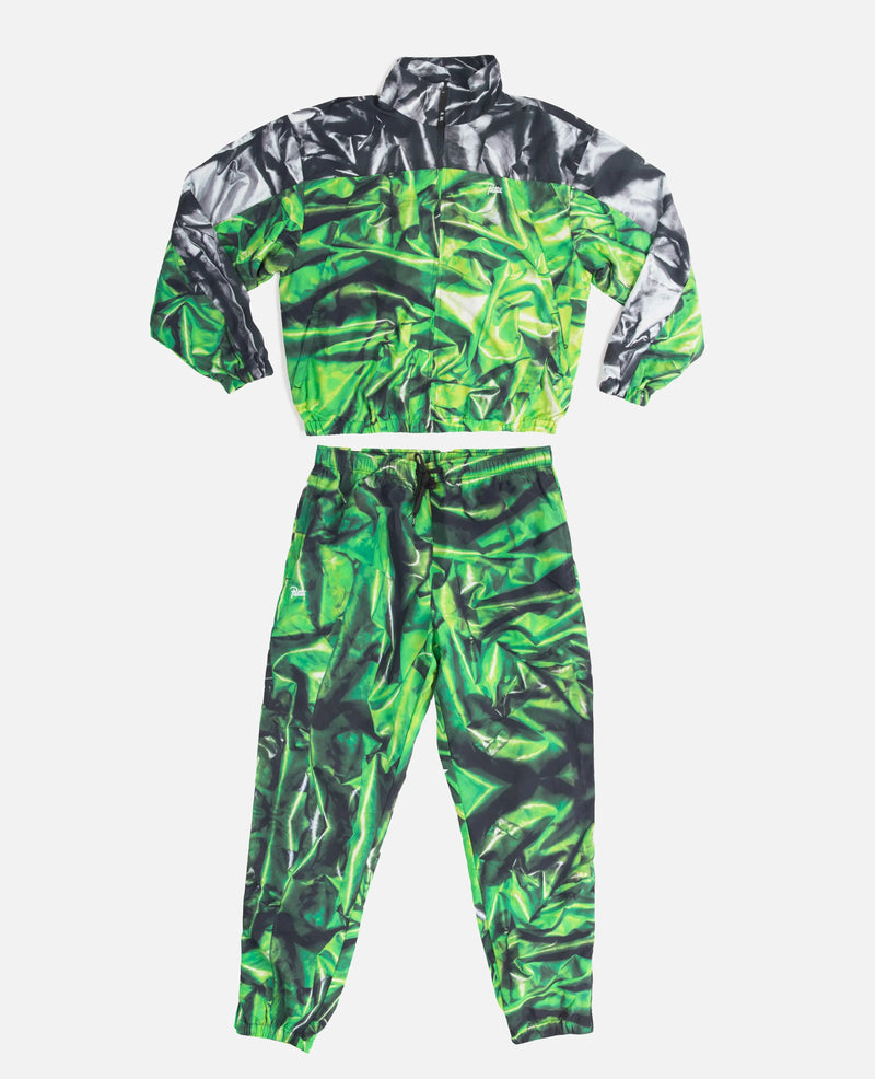 Patta x Bodil Ouedraogo Panelled Tracksuit (Green AOP/Grey AOP) Patta
