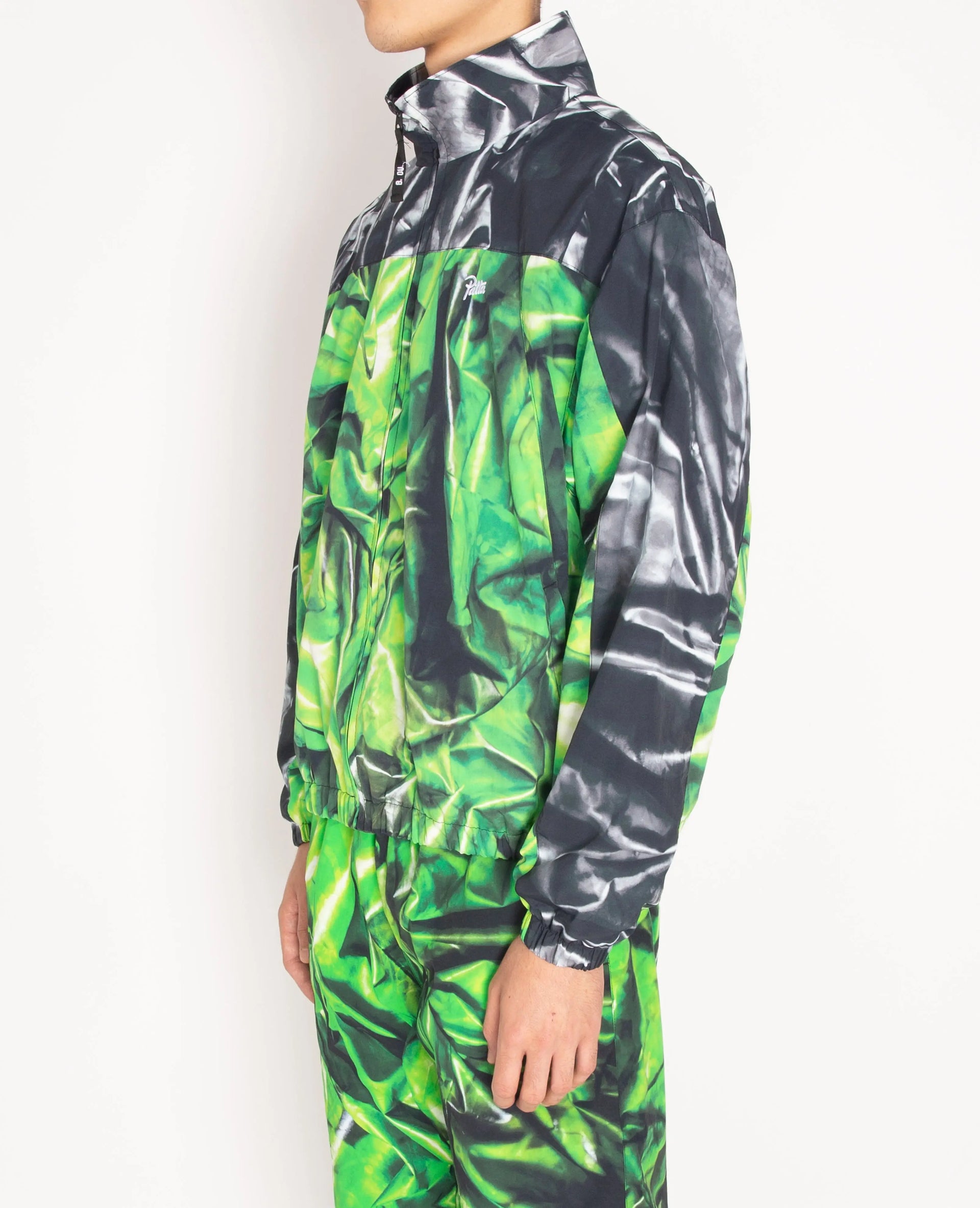 Patta x Bodil Ouedraogo Panelled Tracksuit (Green AOP/Grey AOP) Patta