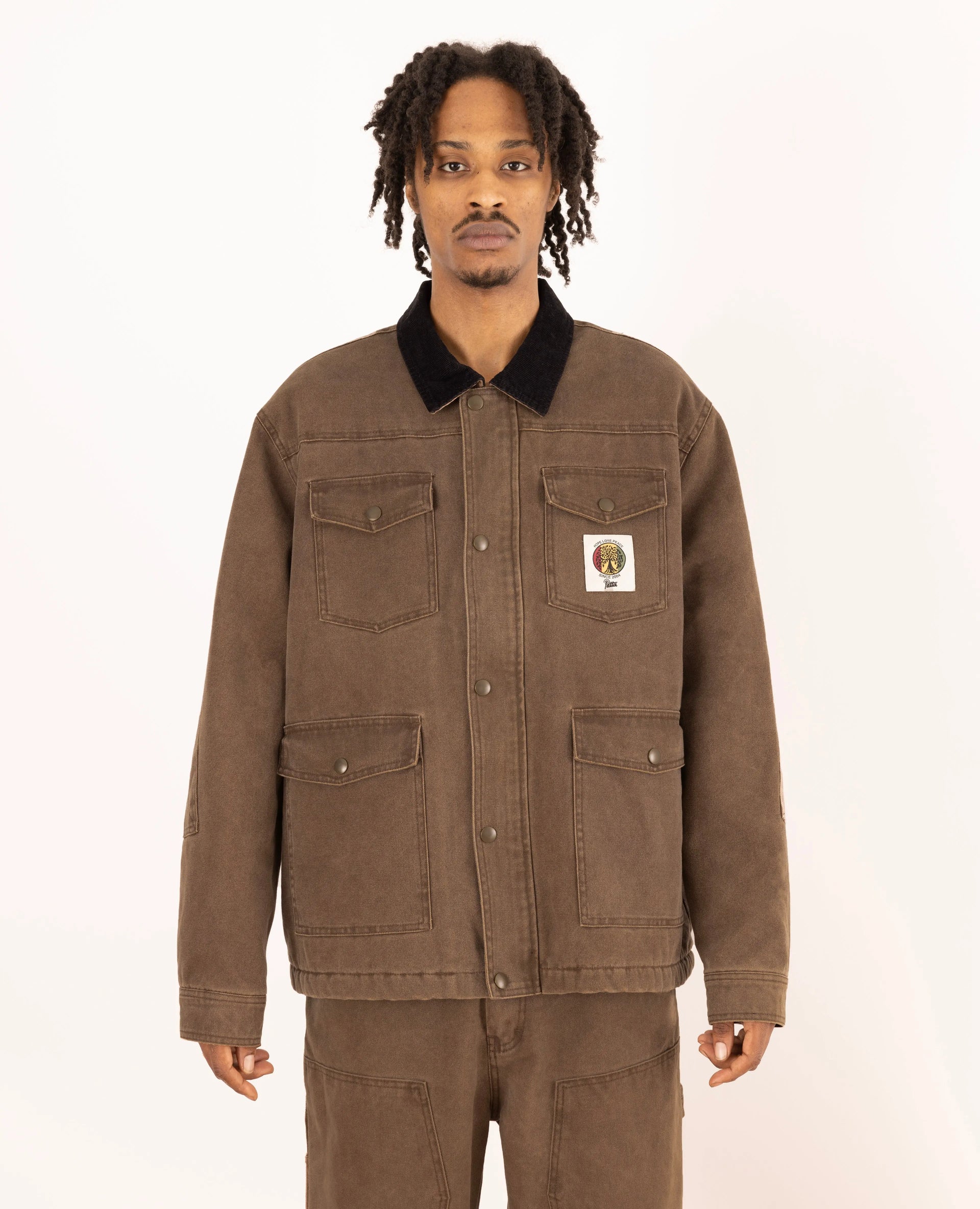 Patta Canvas Chore Jacket (Washed Brown) Patta