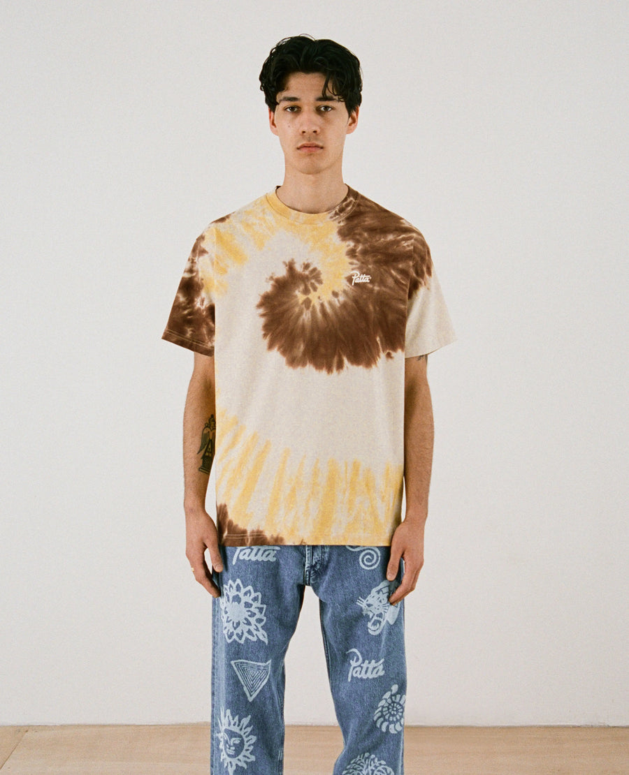 Patta Tie Dye Swirl T-Shirt (Tapioca) Patta
